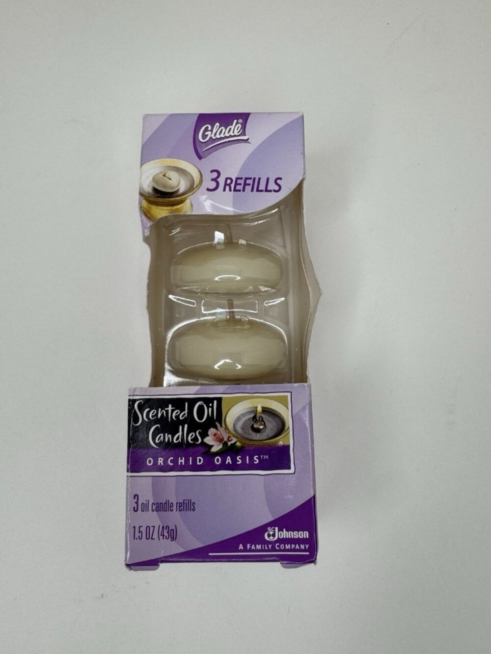 Discontinued HTF Glade PlugIns Scented Oil Candles 3 Refills Orchid Oasis 2005